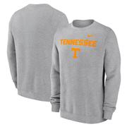 Tennessee Nike Primary Stack Club Fleece Crew